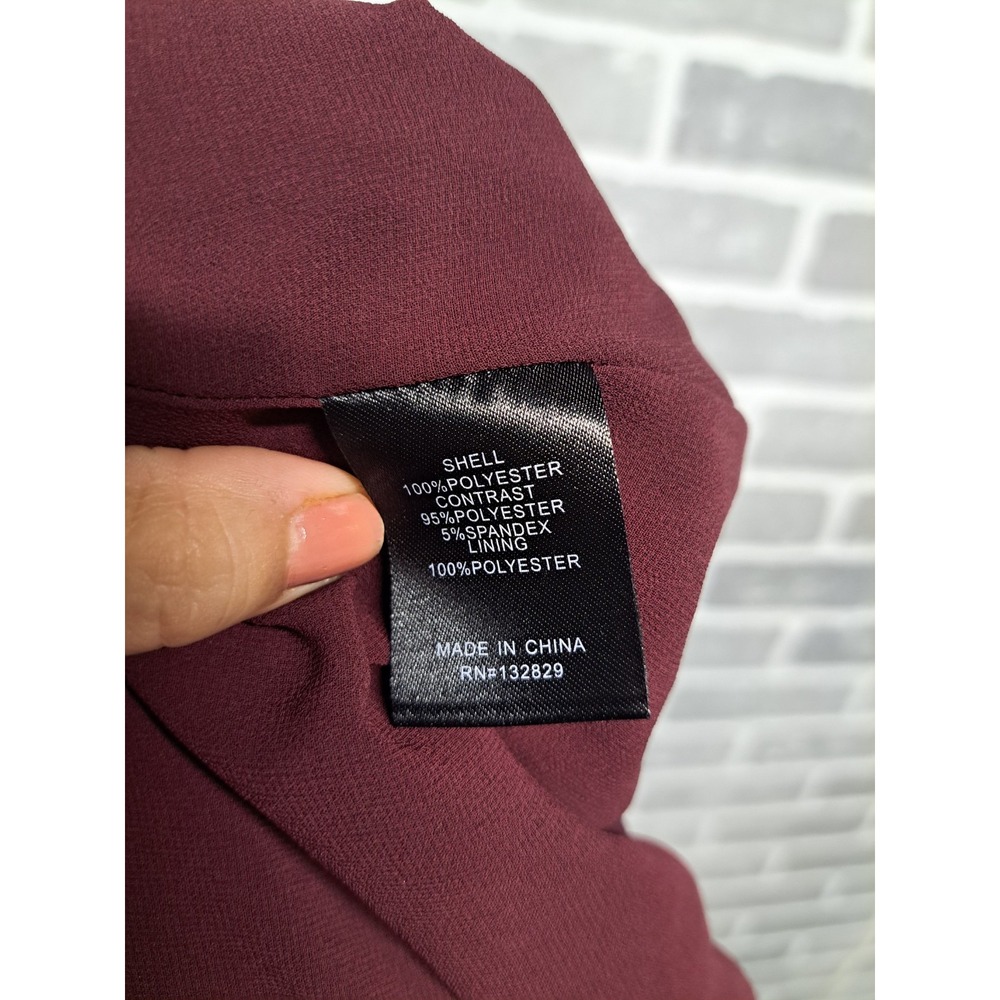 House Of Harlow 1960 Revolve Womens Velvet Burgandy V-Neck Bodysuit Size XXS - Picture 9 of 14